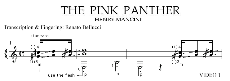 Henry Mancini The Pink Panther Staff and Video 1